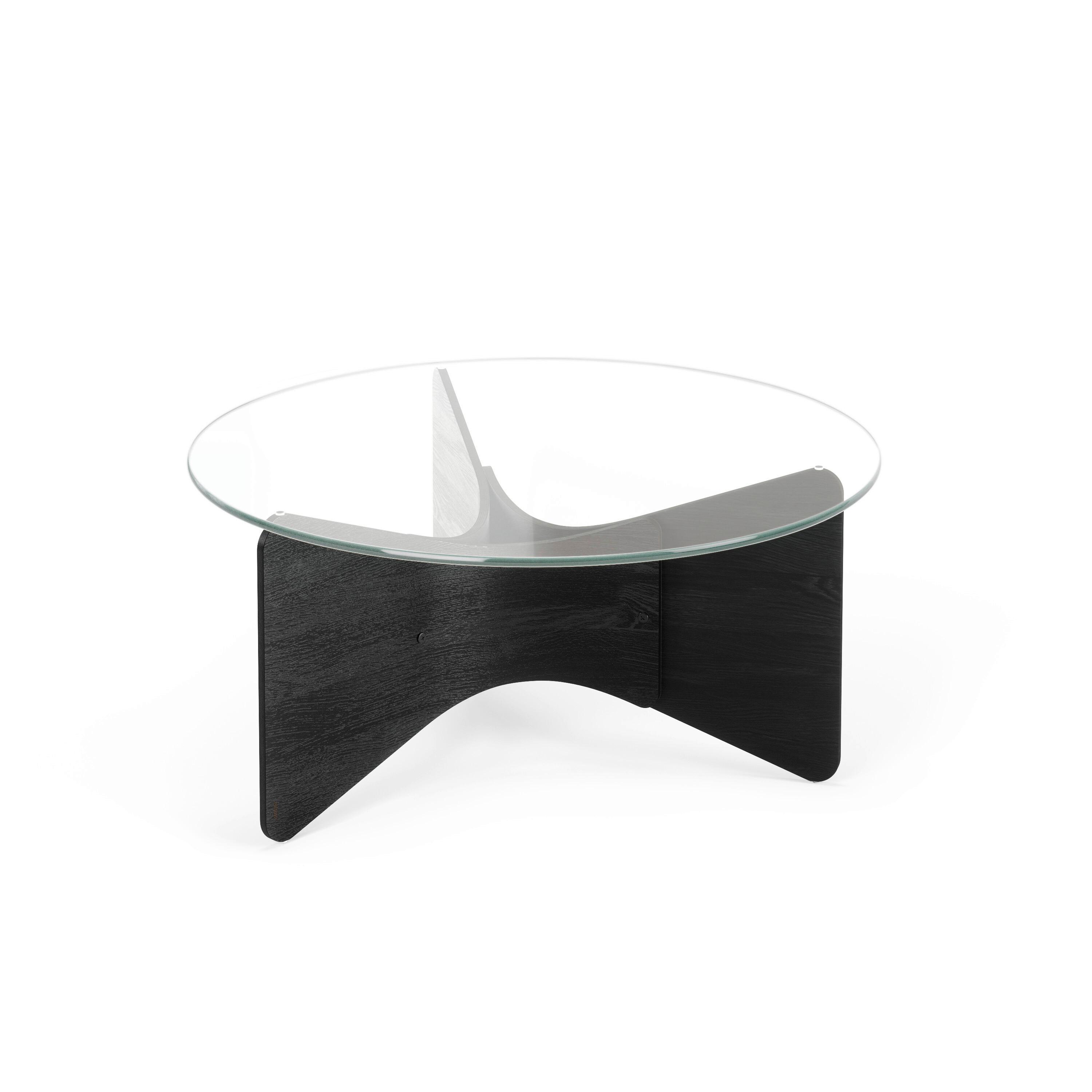 KONFERENČNÍ STOLEK MADERA - černá/průhledné, Konvenční, dřevo/sklo (86,9/86,9/39,3cm) - Umbra