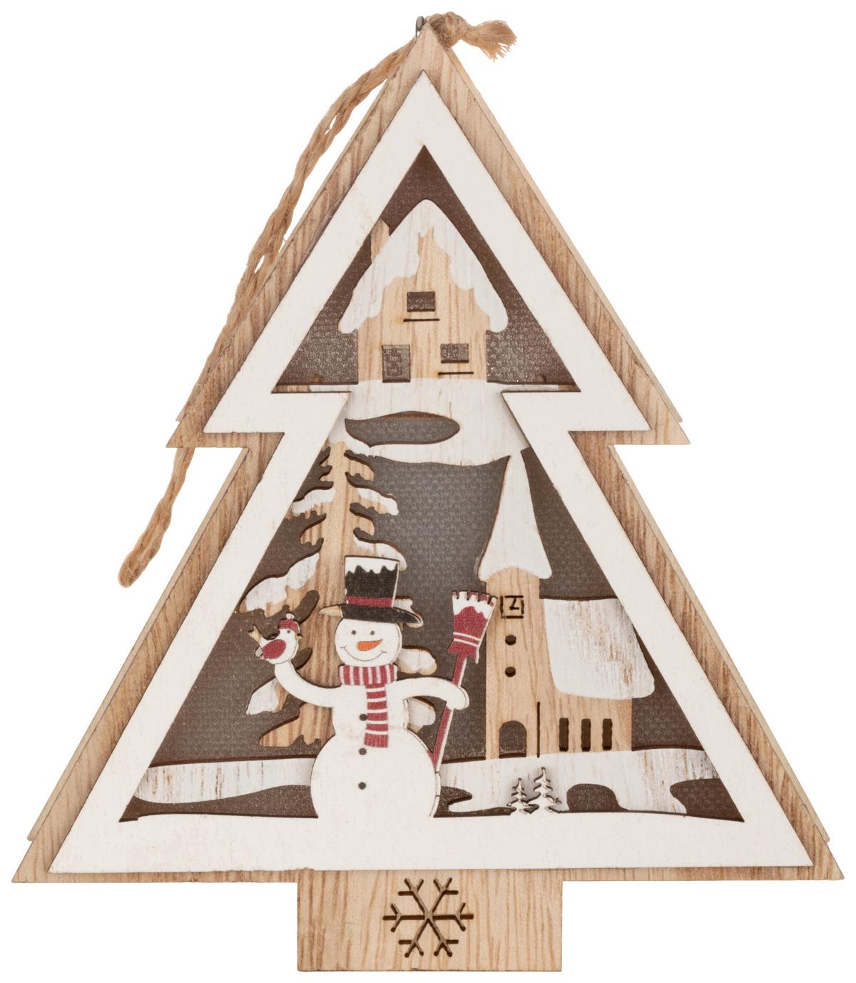 LED-Dekoleuchte Tree - Rot/Schwarz, MODERN, Holz/Kunststoff (11,2/13/3,5cm) - James Wood