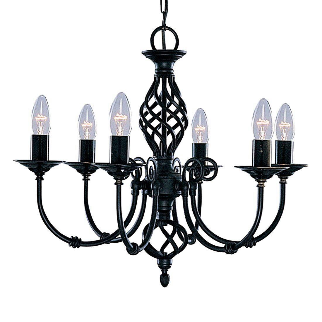 Hängeleuchte 3379-6 - Schwarz, Design, Metall (51/51/39cm)
