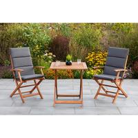 Gartenmöbel Set 5-Tlg Comodoro Echtholz Klappbar mit Kissen - Braun/Grau, KONVENTIONELL, Holz/Textil - Gardenson