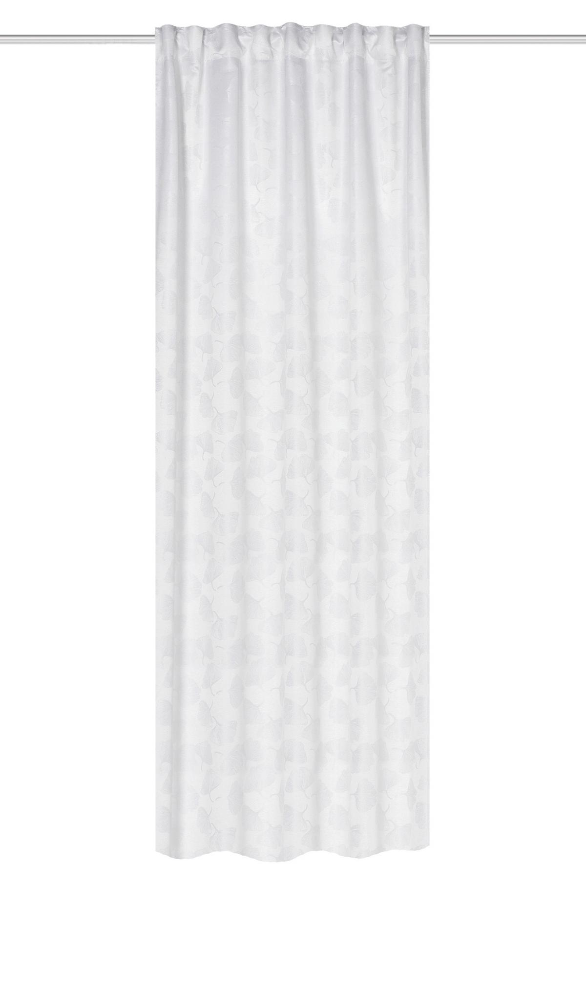 Fertigvorhang Gingko - Weiß, Trend, Textil (135/225cm)