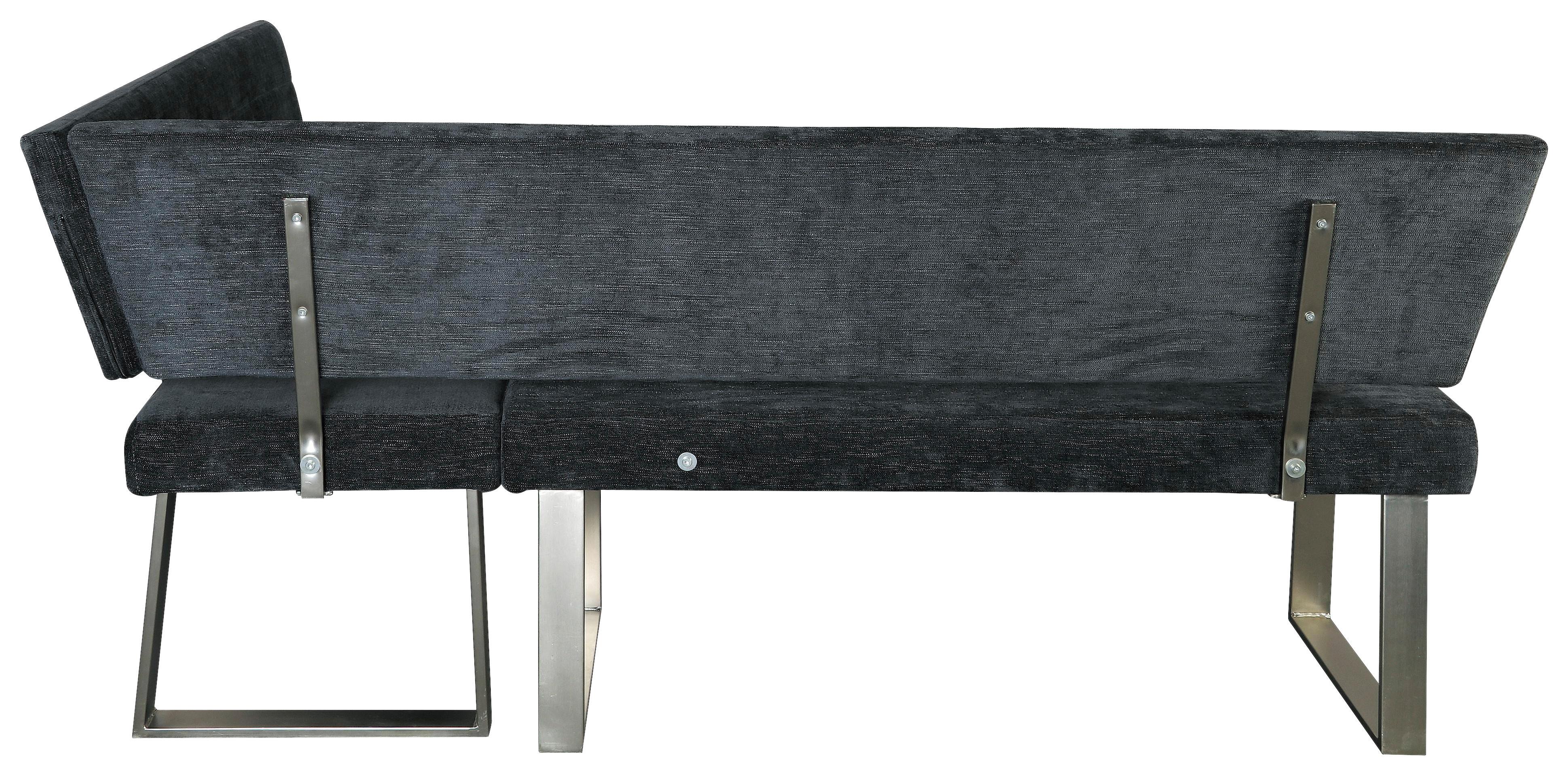 Eckbank Hausvik Dunkelgrau 187x142,5 cm - Dunkelgrau/Nickelfarben, MODERN, Textil/Metall (187/142,5cm) - MID.YOU