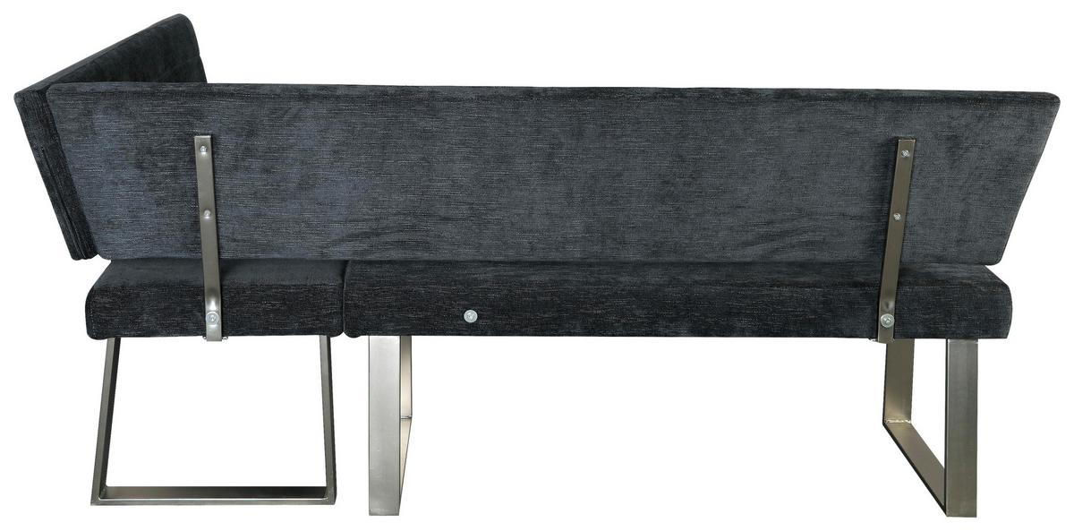 Eckbank Hausvik Dunkelgrau 187x142,5 cm - Dunkelgrau/Nickelfarben, MODERN, Textil/Metall (187/142,5cm) - MID.YOU