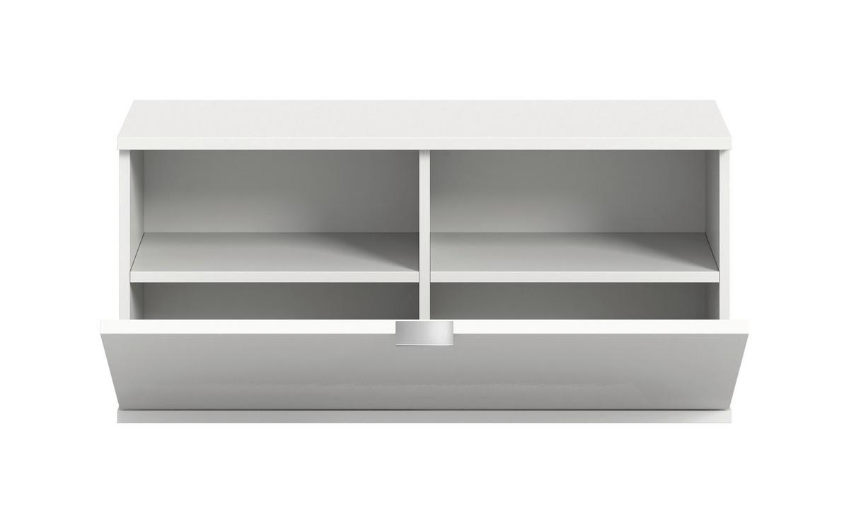 Schuhschrank Projekt X Weiß B: 92 Cm - Weiß Hochglanz/Schwarz, Design, Holzwerkstoff (92/42/32cm) - Livetastic