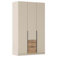 Drehtürenschrank Alabama-Super mit Laden, Champagner, B:136cm - Champagner/Eichefarben, Trend, Holzwerkstoff (136/229/54cm)