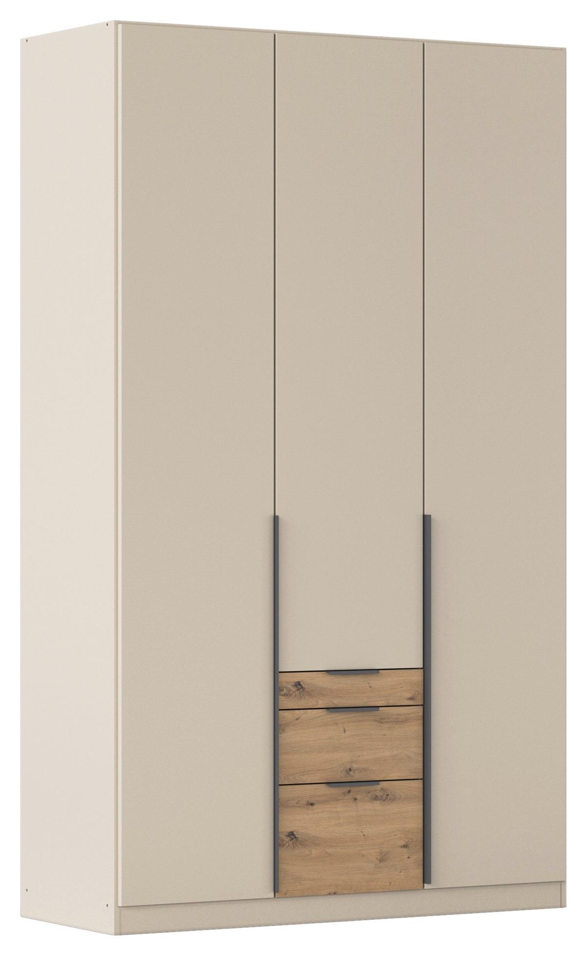 Drehtürenschrank Alabama-Super mit Laden, Champagner, B:136cm - Champagner/Eichefarben, Trend, Holzwerkstoff (136/229/54cm)