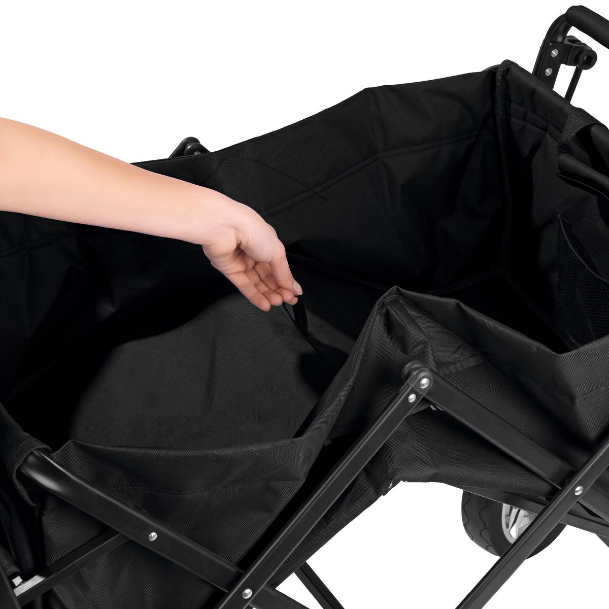 Bollerwagen Hoberg Schwarz Max 80 Kg Faltbar, Feststellbremse - Schwarz, Basics, Kunststoff/Textil (137/52,5/100cm)