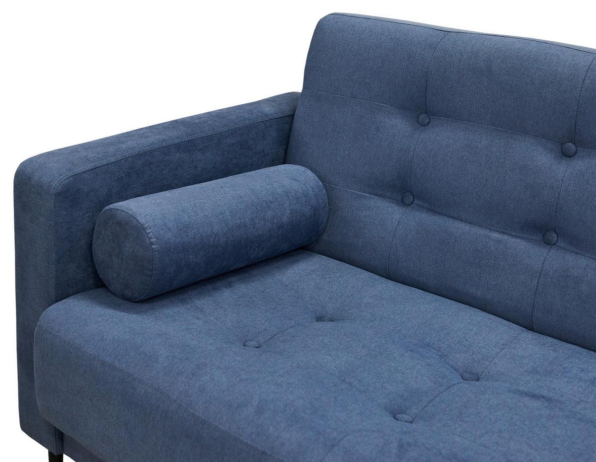 Schlafsofa Seattle Blau B: 223cm - Blau/Schwarz, Design, Textil (223/89/86cm) - P & B