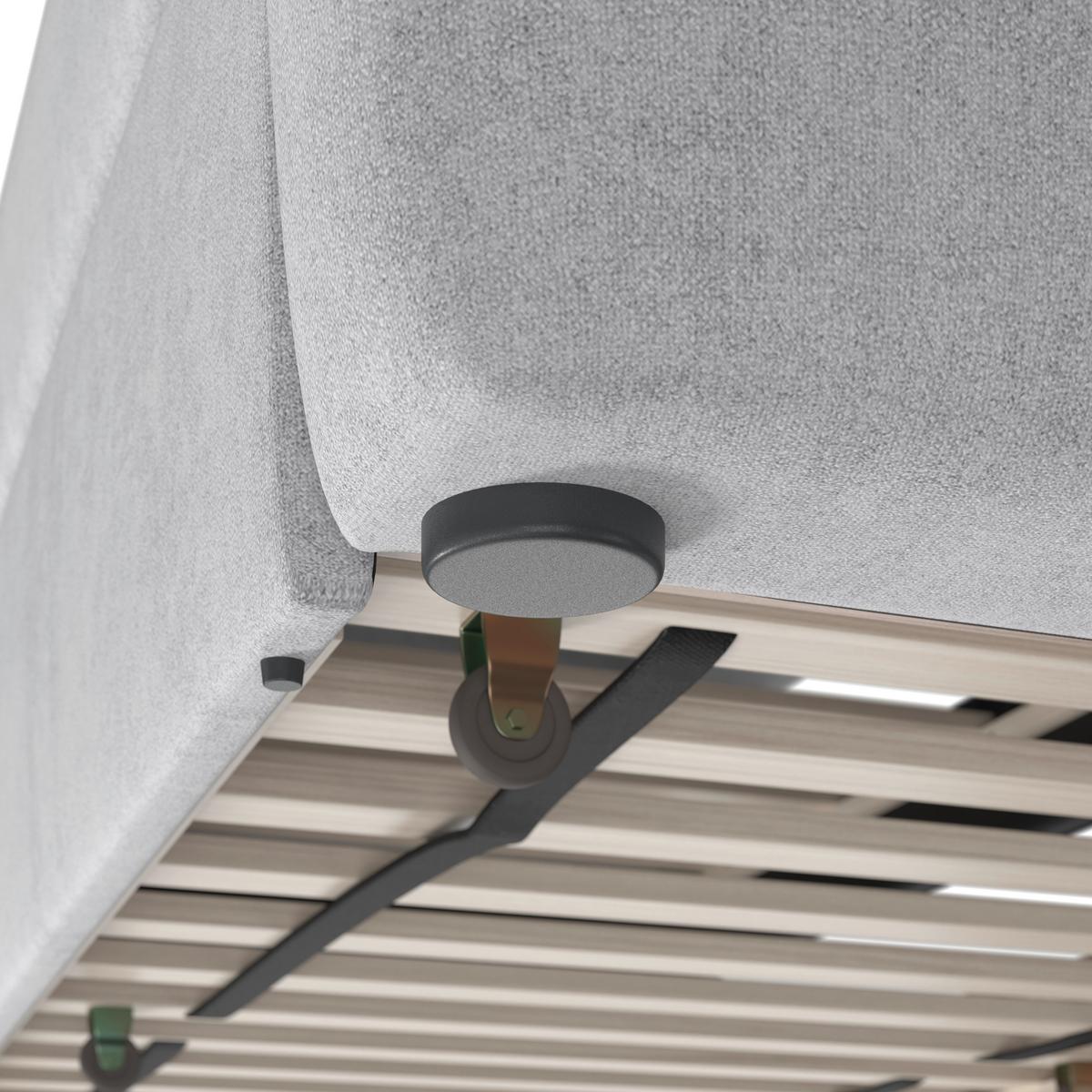 Výsuvná postel DREAM 180x200, světle šedá - černá/světle šedá, Moderní, dřevo/textil (90/200cm) - Bessagi Home