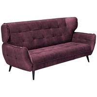 Třímístná pohovka ARIANA, vínově červená - černá/vínově červená, Moderní, kov/textil (221/105/98cm)