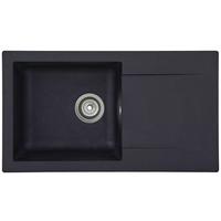 Spüle Respekta Denver Kunststein 78x43,5 Cm - Schwarz, Trend, Glas/Kunststoff (78/17/43,5cm) - Respekta