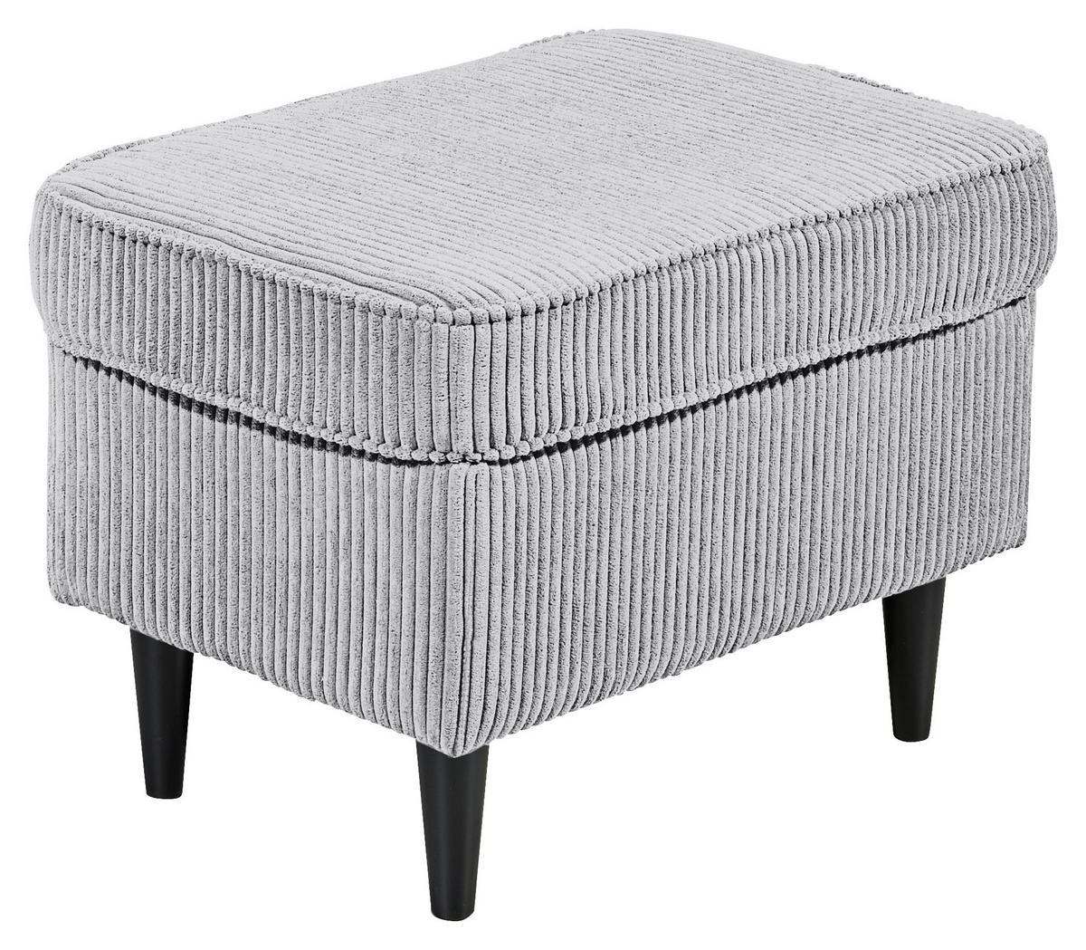 Hocker Oskar Hellgrau B: 63 cm - Hellgrau/Schwarz, Basics, Textil (63/43/42cm) - MID.YOU