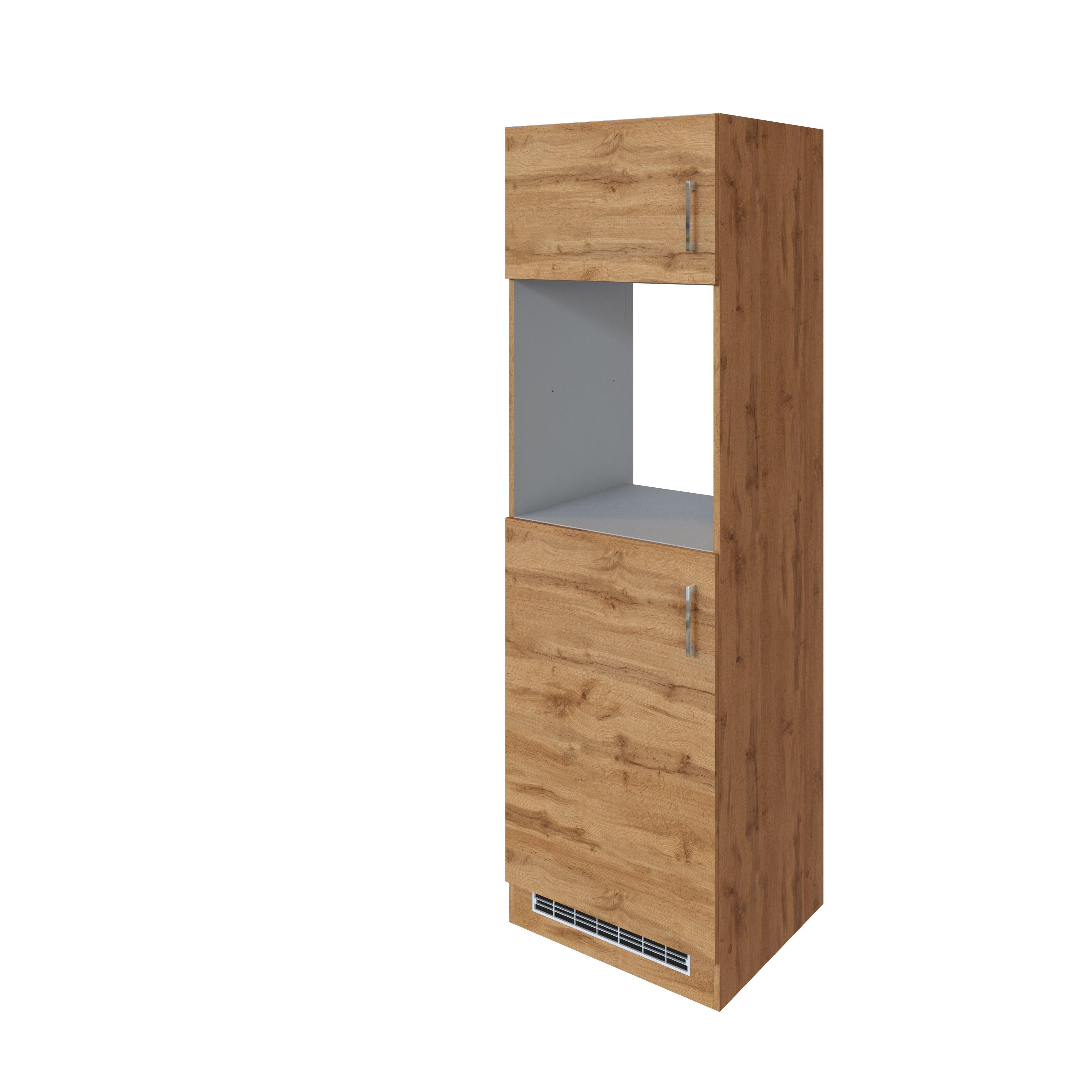 Backofen-/Kühlschrank- Umbauschrank B: 60 cm Eichef. - Eichefarben, MODERN, Holzwerkstoff (60/200/60cm) - Held