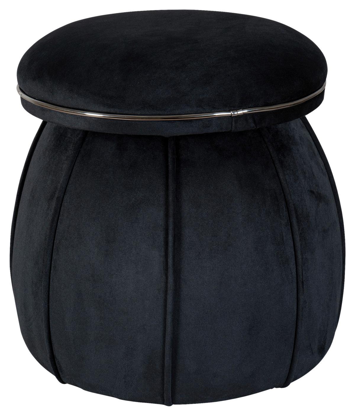 Hocker Corin 125 Schwarz/Graphit D: 51,5 cm - Graphitfarben/Schwarz, Design, Textil (51,5/55cm) - Kayoom