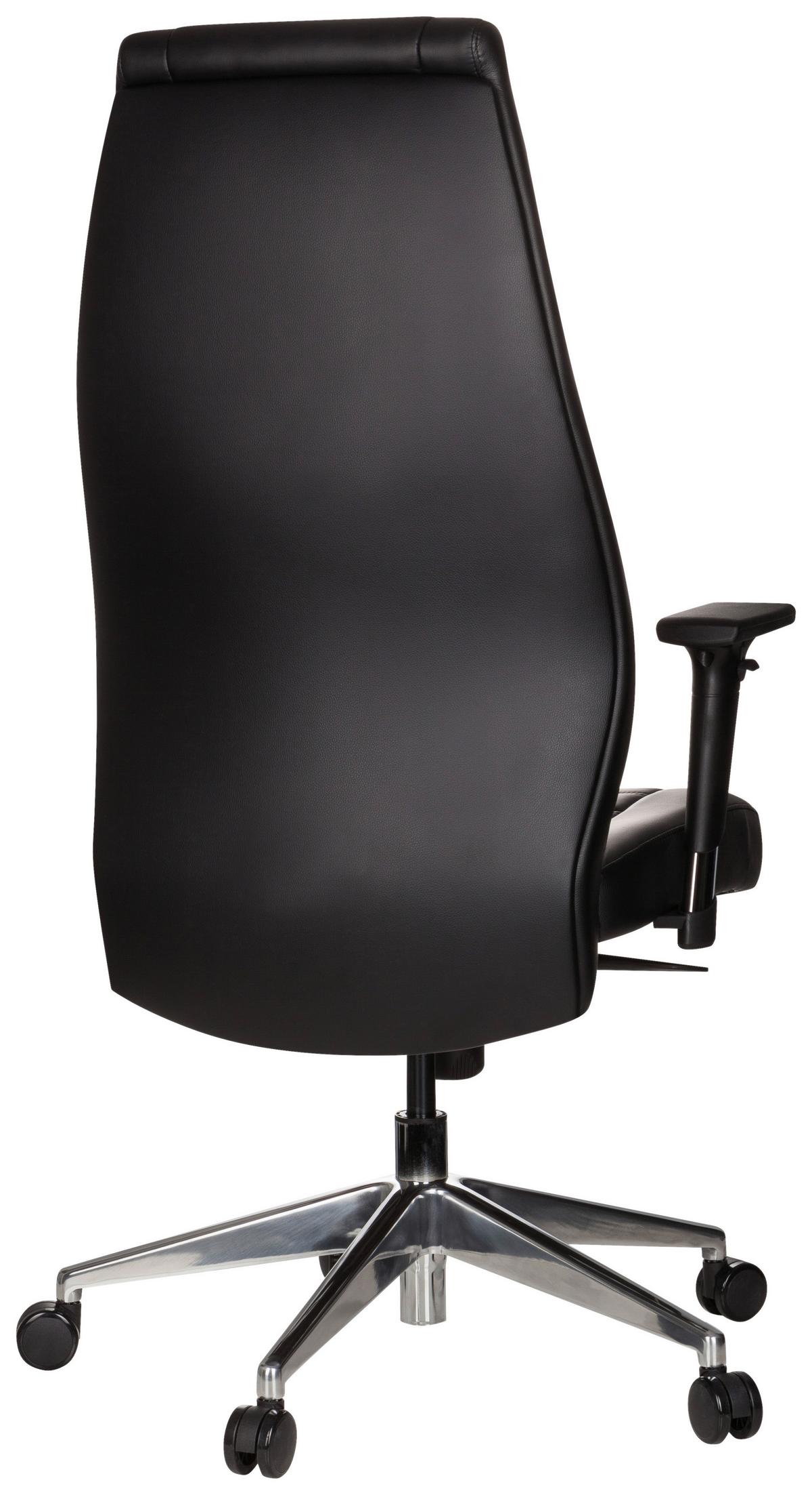 Chefsessel Vitoro Schwarz Bis 150 Kg - Silberfarben/Schwarz, Basics, Kunststoff/Textil (65/133/65cm) - MID.YOU