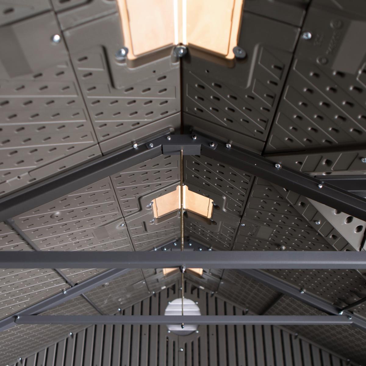 Gerätehaus versperrbar 305x244x244 cm - Dunkelgrau, Basics, Kunststoff (305/244/244cm)