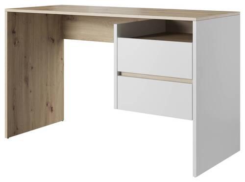 Schreibtisch mit Stauraum B 125cm H 75,5cm Paco Eiche/Weiß