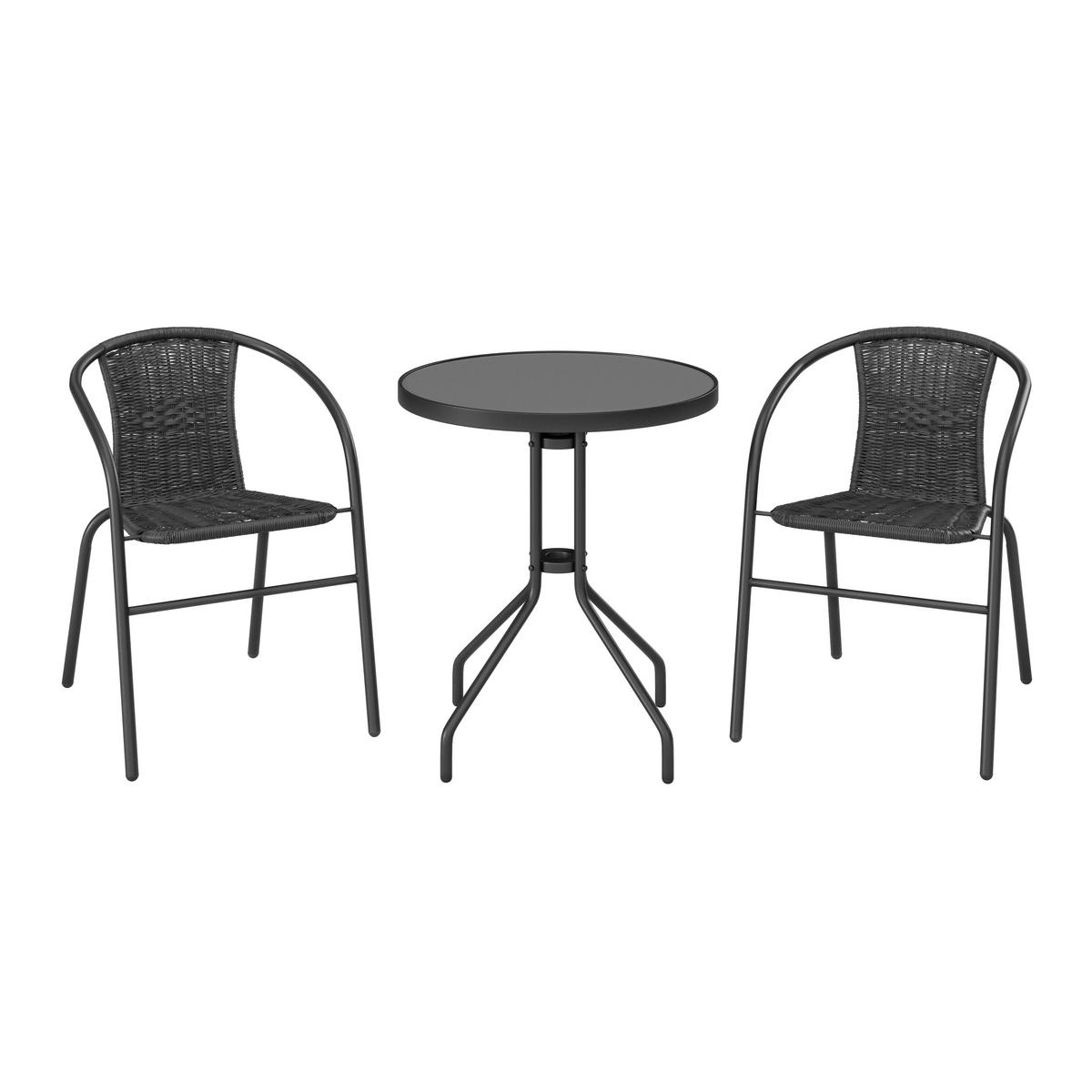 Balkonszett Mailand - fekete, Modern, műanyag/üveg - Luca Bessoni