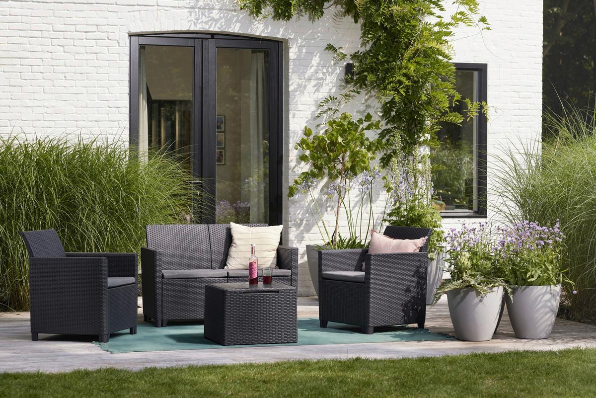 Kertibútor-garnitúra Claire - grafitszürke, Basics (65/113/74cm)