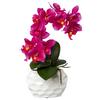 Kunstpflanze Orchideen Pink, Topf: Grün, H: 33 Cm - Pink/Weiß, Design, Kunststoff (33cm) - P & B