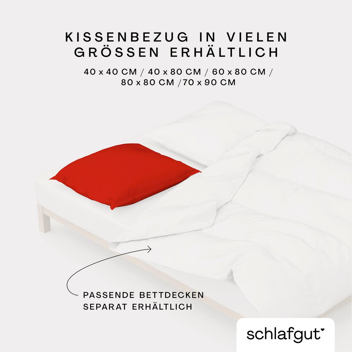 Kopfpolsterbezug Woven Satin - Dunkelrot, Basics, Textil (40/80cm) - Schlafgut