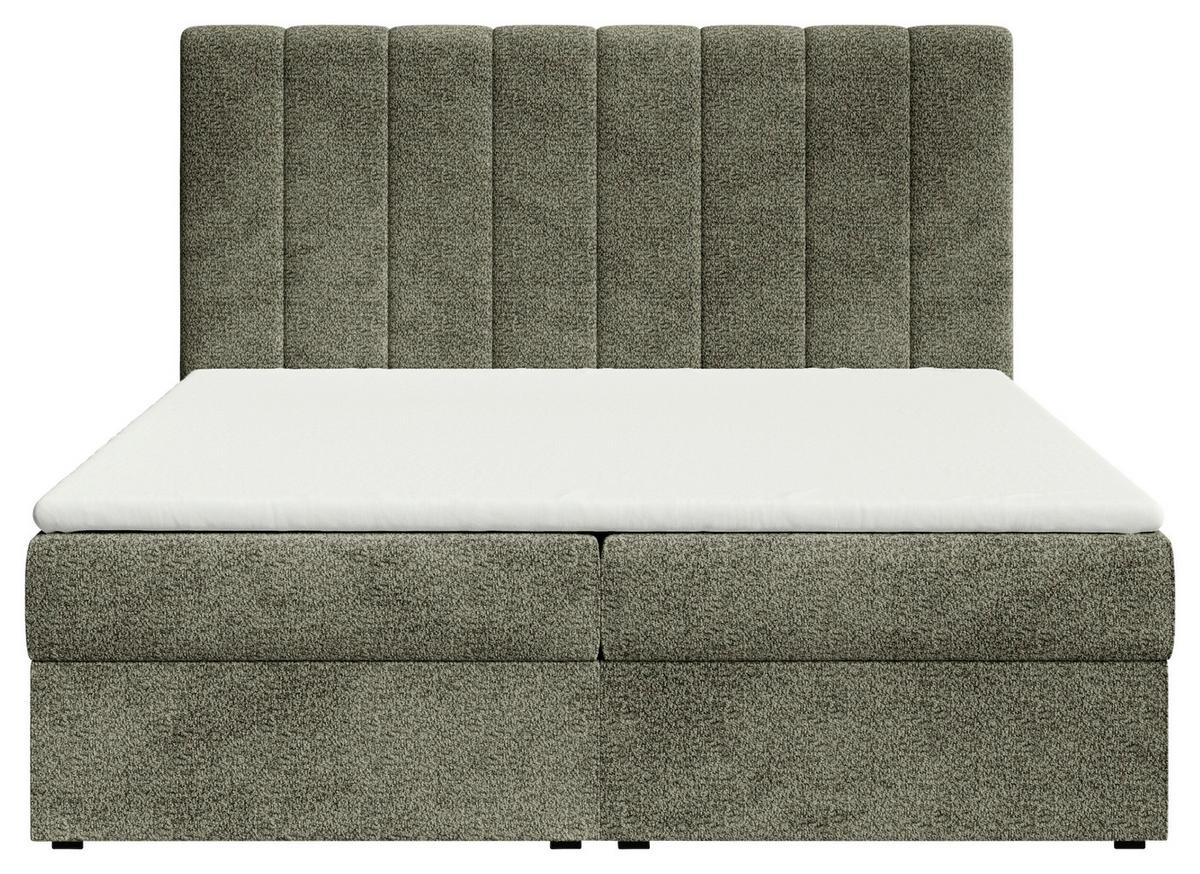 Boxbett Paris Lf: 180x200 Grün - Schwarz/Grün, MODERN, Holz/Kunststoff (180/200cm) - MID.YOU