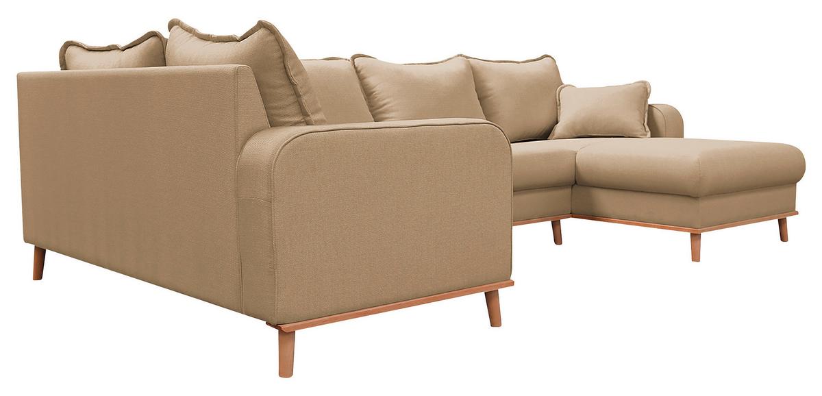 Wohnlandschaft Beata Sandfarben U: 167x296x170 cm - Sandfarben/Wengefarben, Design, Textil (167/296/170cm) - Livetastic