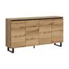 Sideboard Tomasa Eiche Dunkel B: 160 Cm - Eiche dunkel/Schwarz, Design, Holzwerkstoff (160/84/36cm) - Livetastic