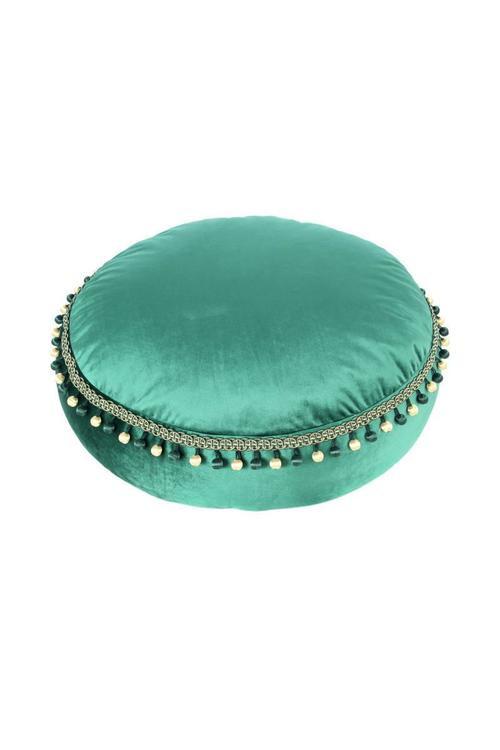 Pouf Taj Mahal Dxh: 65x25 Cm Samt Grün Mit Reißverschluss - Grün, LIFESTYLE, Textil (65/25/65cm) - Kayoom