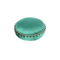 Pouf Taj Mahal DxH: 65x25 cm Samt Grün mit Reißverschluss - Grün, LIFESTYLE, Textil (65/25/65cm) - Kayoom
