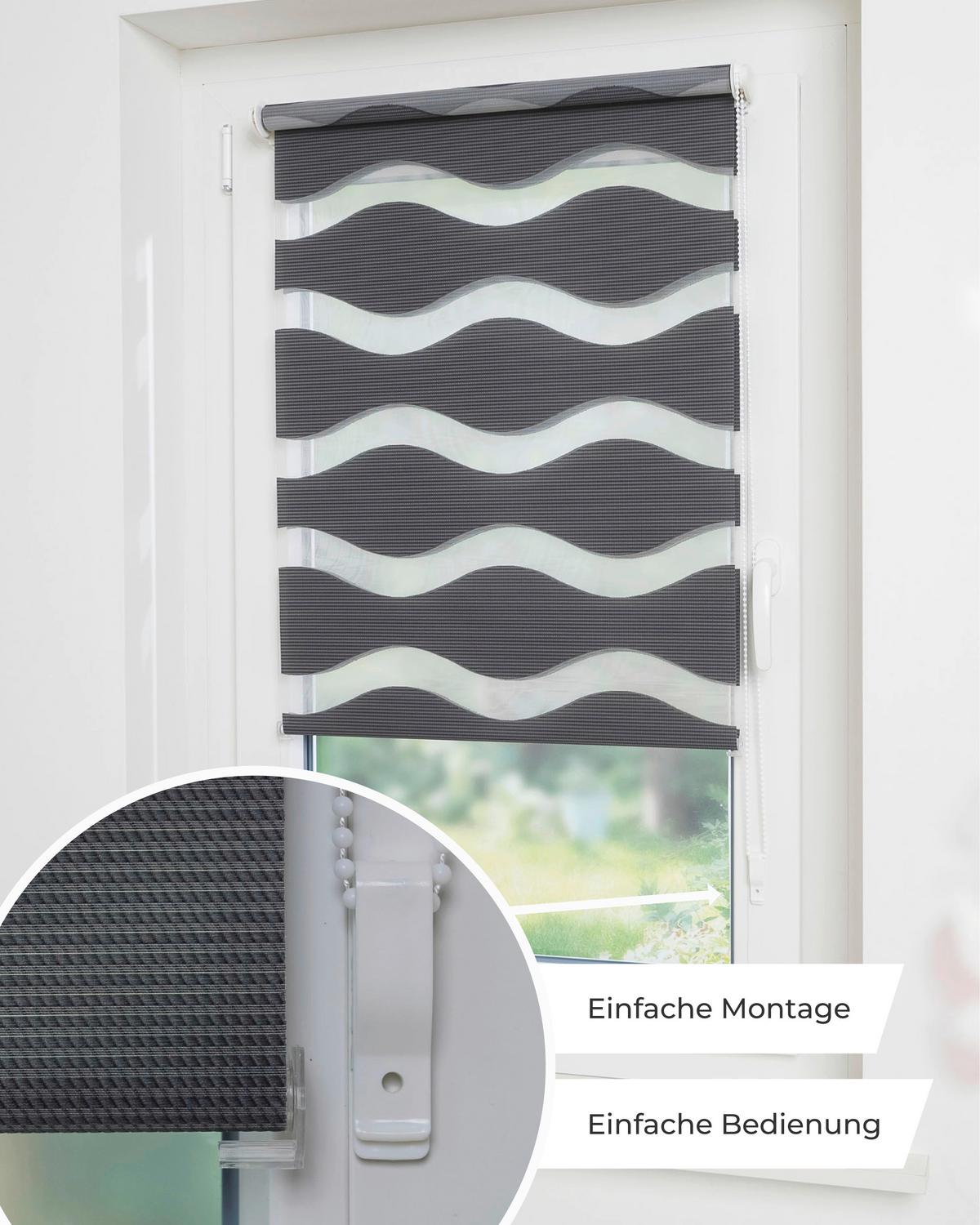 DOPPELROLLO Anthrazit 95x150 cm - Anthrazit, Basics, Textil (95/150cm) - Schwöller