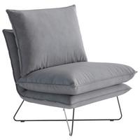 Sessel Skyline - Hellgrau/Schwarz, Design, Textil (72/84/90cm) - Livetastic