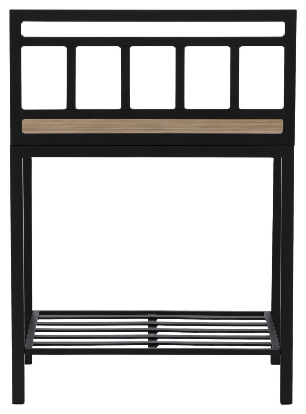 Outdoorküche Mexico - Schwarz/Teakfarben, KONVENTIONELL, Holz/Metall (90/127/60cm) - Gardenson