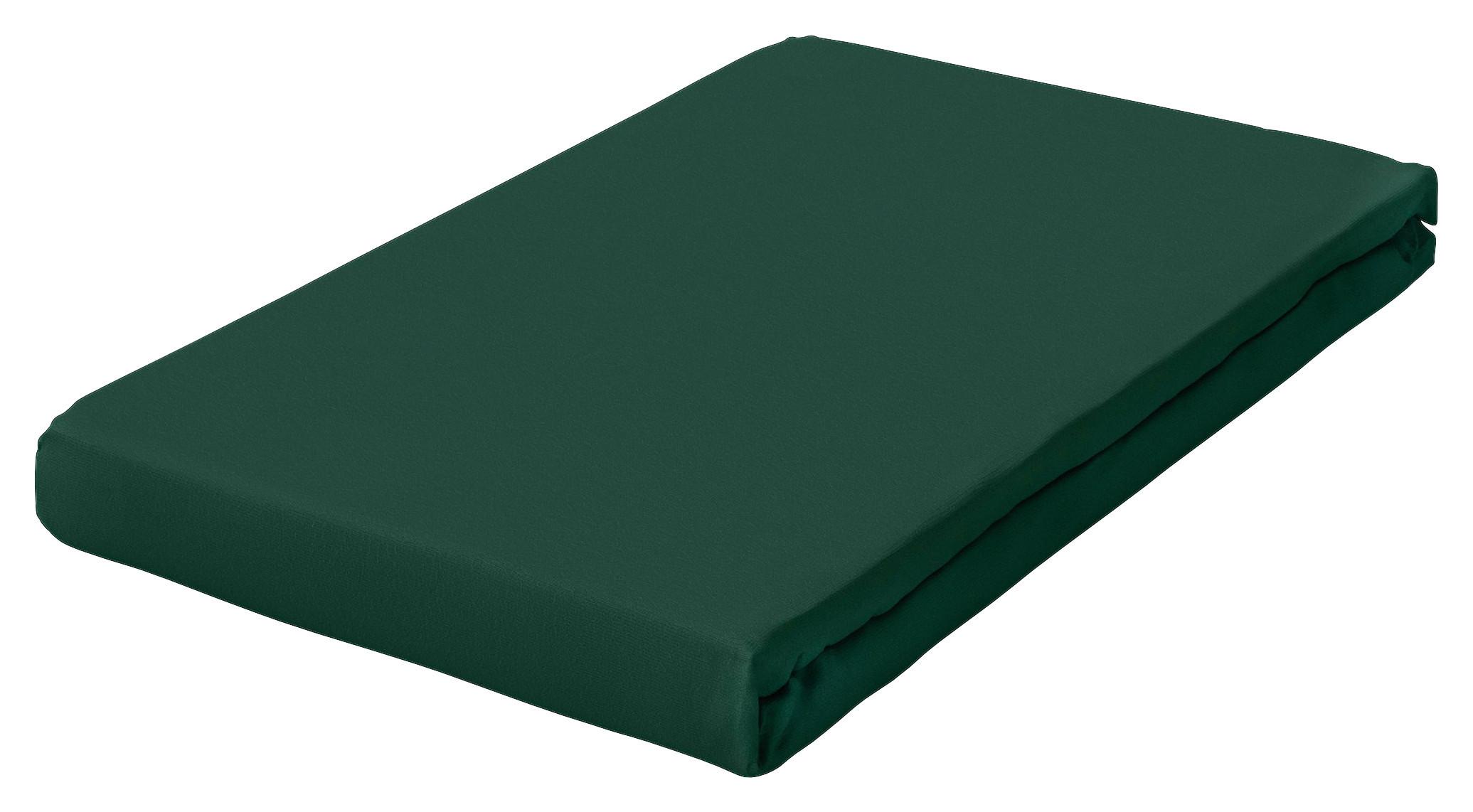 Boxspring-spannleintuch Pure Boxspring - Dunkelgrün, Basics, Textil (90-100/190-220cm) - Schlafgut