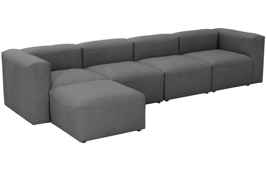 Ecksofa Lena Anthrazit Flachgewebe - Anthrazit, Design, Textil (175/73/100cm) - Max Winzer