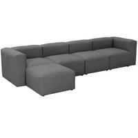 Ecksofa Lena Anthrazit Flachgewebe - Anthrazit, Design, Textil (175/73/100cm) - Max Winzer