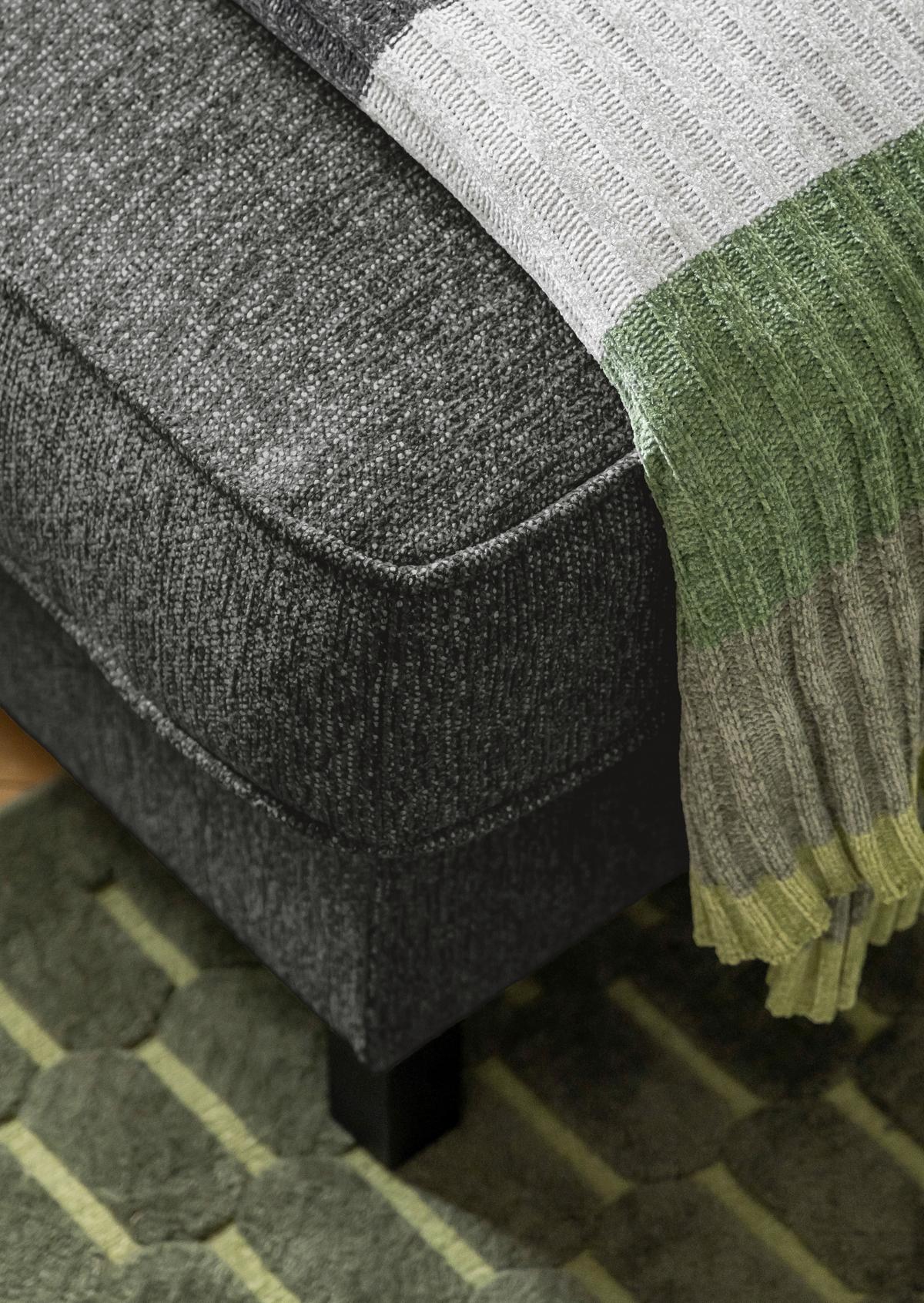 Wohnlandschaft Molly Dunkelgrau B: 298 cm - Dunkelgrau/Schwarz, Textil (198/298/148cm) - MID.YOU