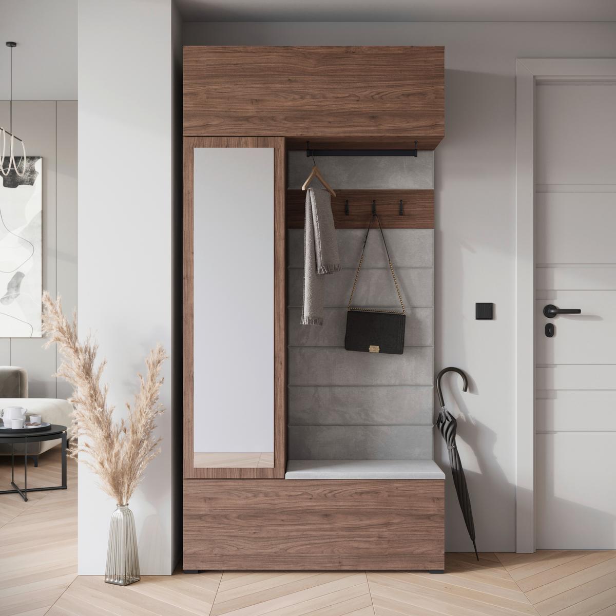 Garderobe Tejo Nussbaumfarben B: 115cm - Nussbaumfarben, Trend, Holzwerkstoff (115/231,9/37,5cm) - P & B