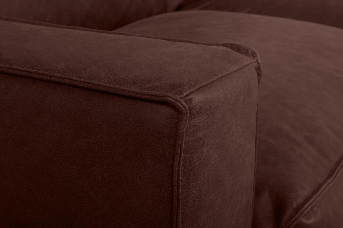 Schlafsofa Texas Braun Anilinleder, B: 203 Cm - Dunkelbraun/Braun, Design, Leder (203/85/99cm) - MID.YOU