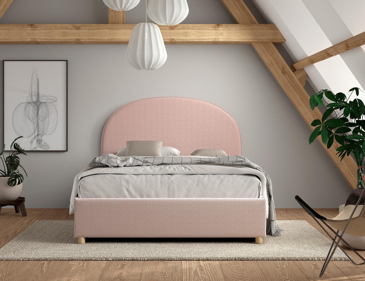 KINDER-/JUNIORBETT Moon Rosa 140x200cm - Rosa/Naturfarben, ROMANTIK / LANDHAUS, Holz/Textil (140/200cm) - Vipack