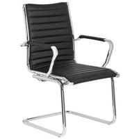 Besucherstuhl Vermona Schwarz Bis 110 Kg - Silberfarben/Schwarz, Basics, Textil/Metall (54/90/50cm) - MID.YOU