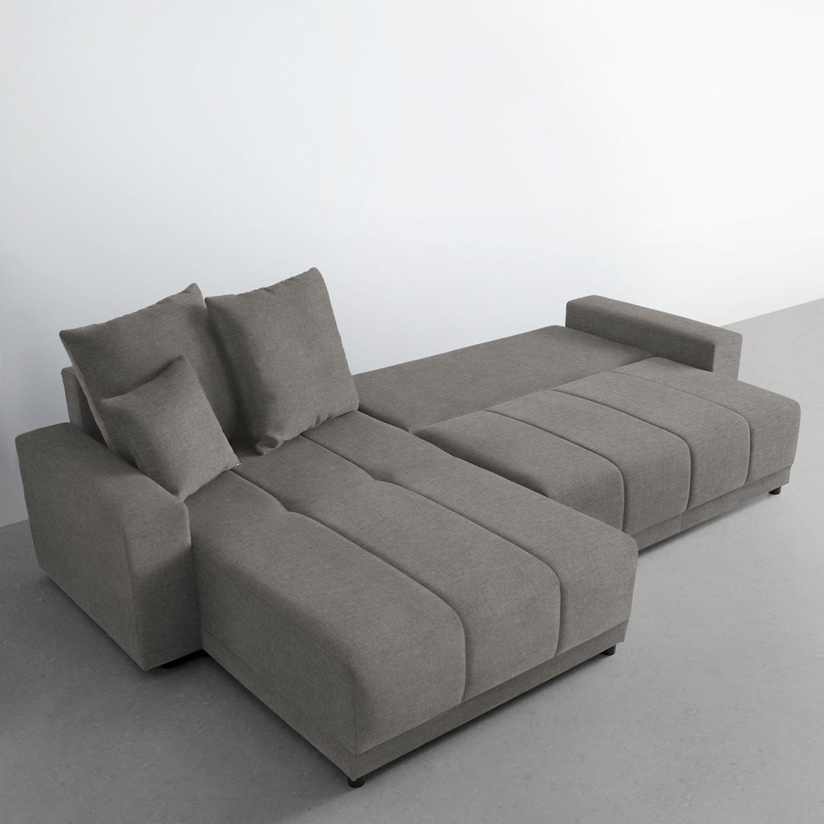 Rohová sedačka ALATRI, oboustr.,tmavě šedá,s polštáři - černá/zelená, Moderní, textil/plast (289/90/176cm) - Based