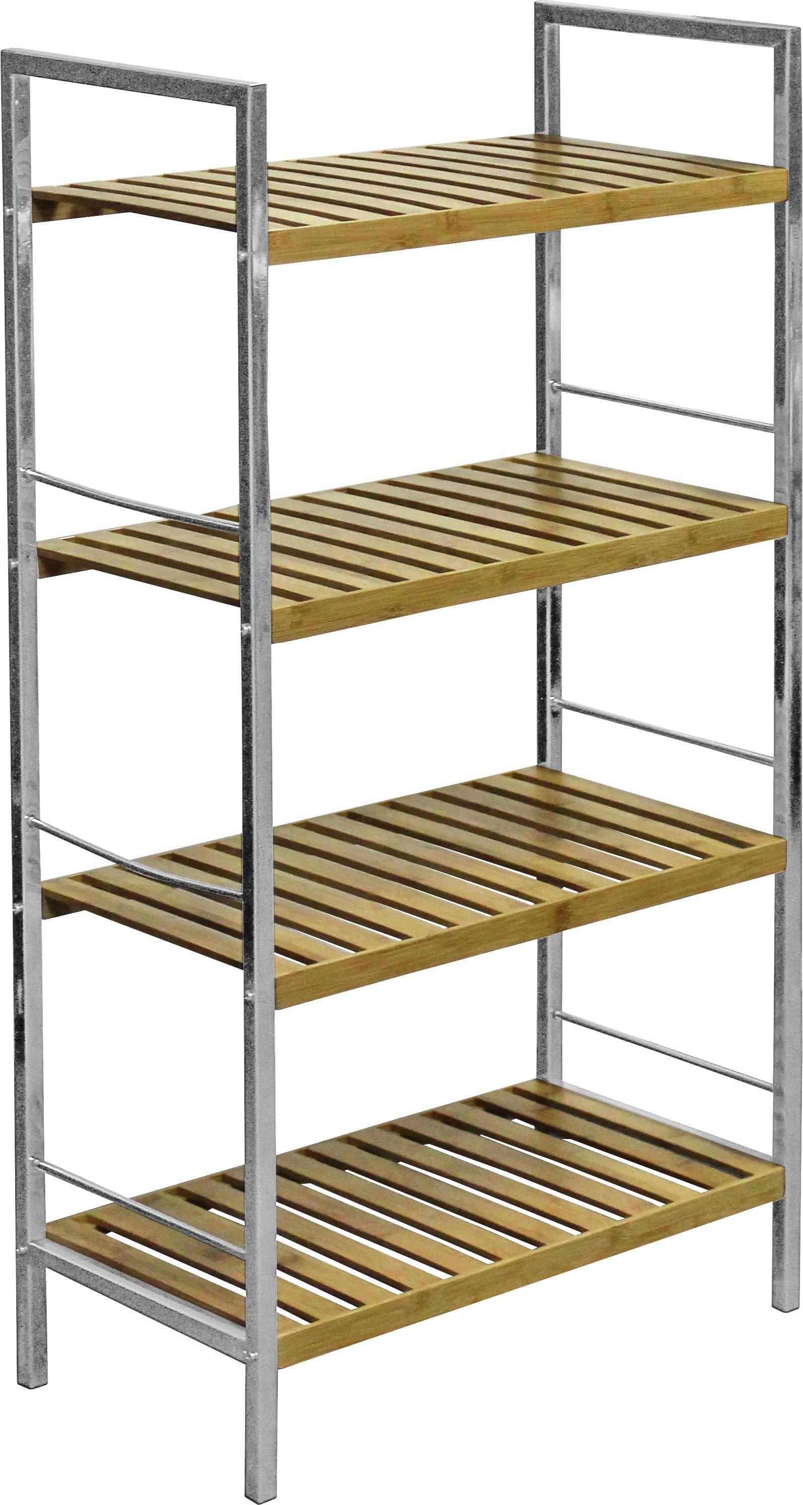 Regal Badi - Chromfarben/Braun, MODERN, Holz/Holzwerkstoff (50/93/27cm) - Ombra