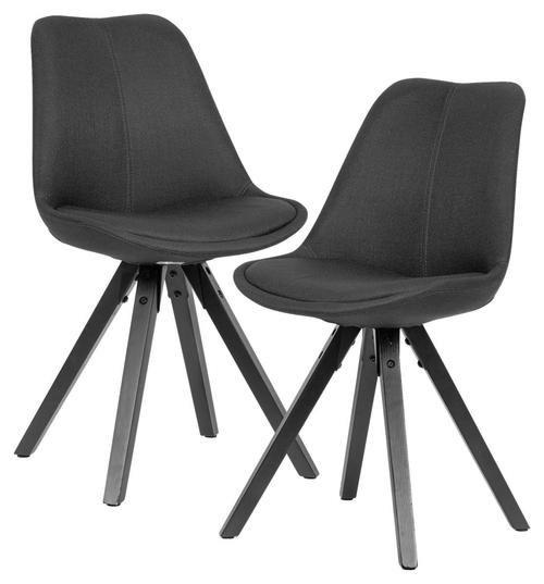 Sada židlí antracitová - černá/antracitová, Moderní, dřevo/textil (49/87cm) - MID.YOU