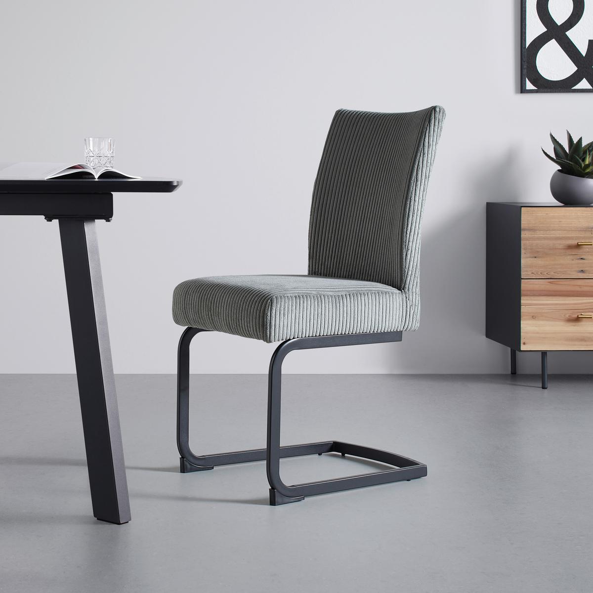 Houpací židle, šedá - šedá/černá, Moderní, kov/dřevo (45/95/60cm) - Bessagi Home