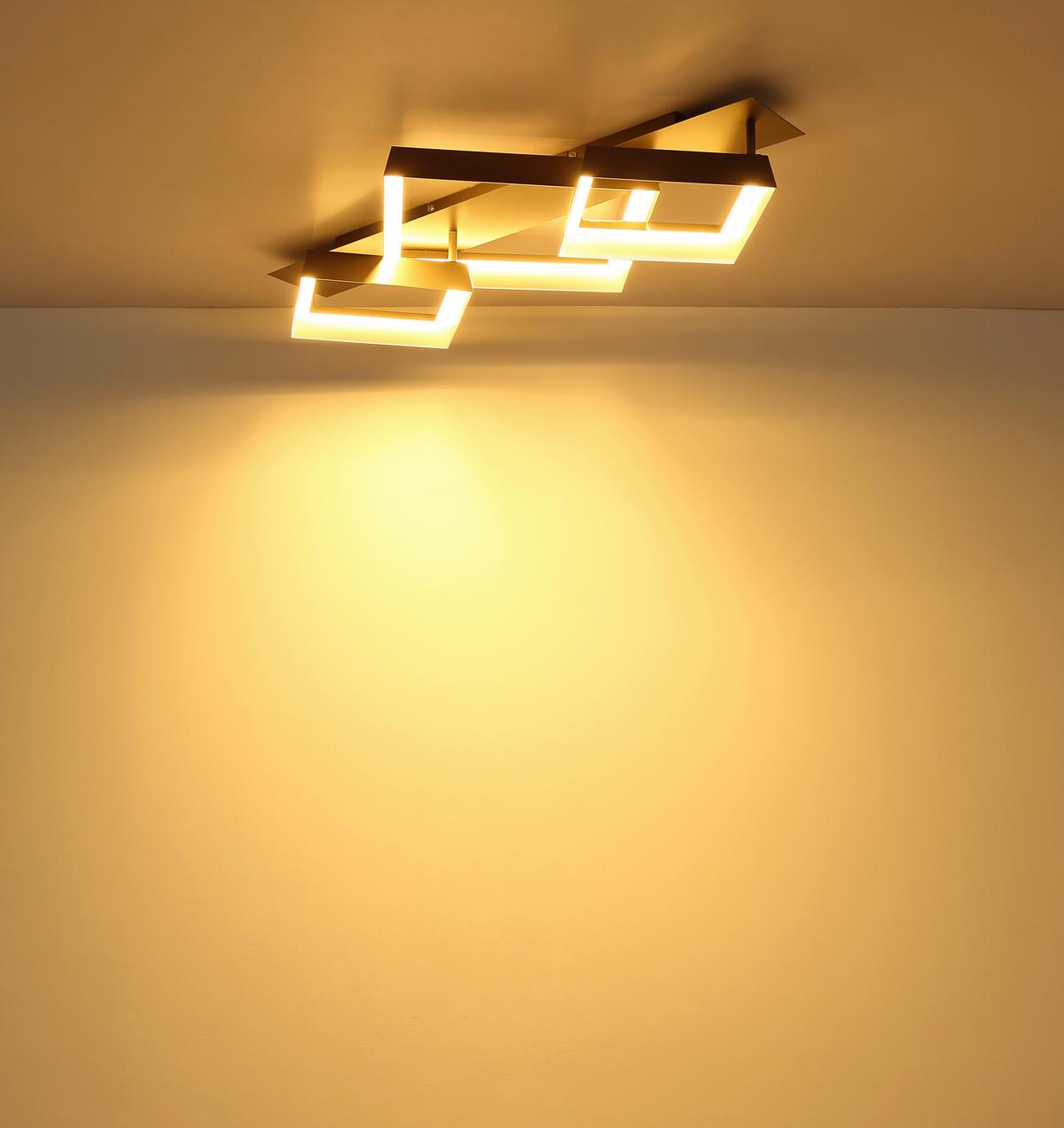 LED-Deckenleuchte 3000k, 24w - Braun/Weiß, Design, Kunststoff/Metall (85/49,5/12cm) - Globo