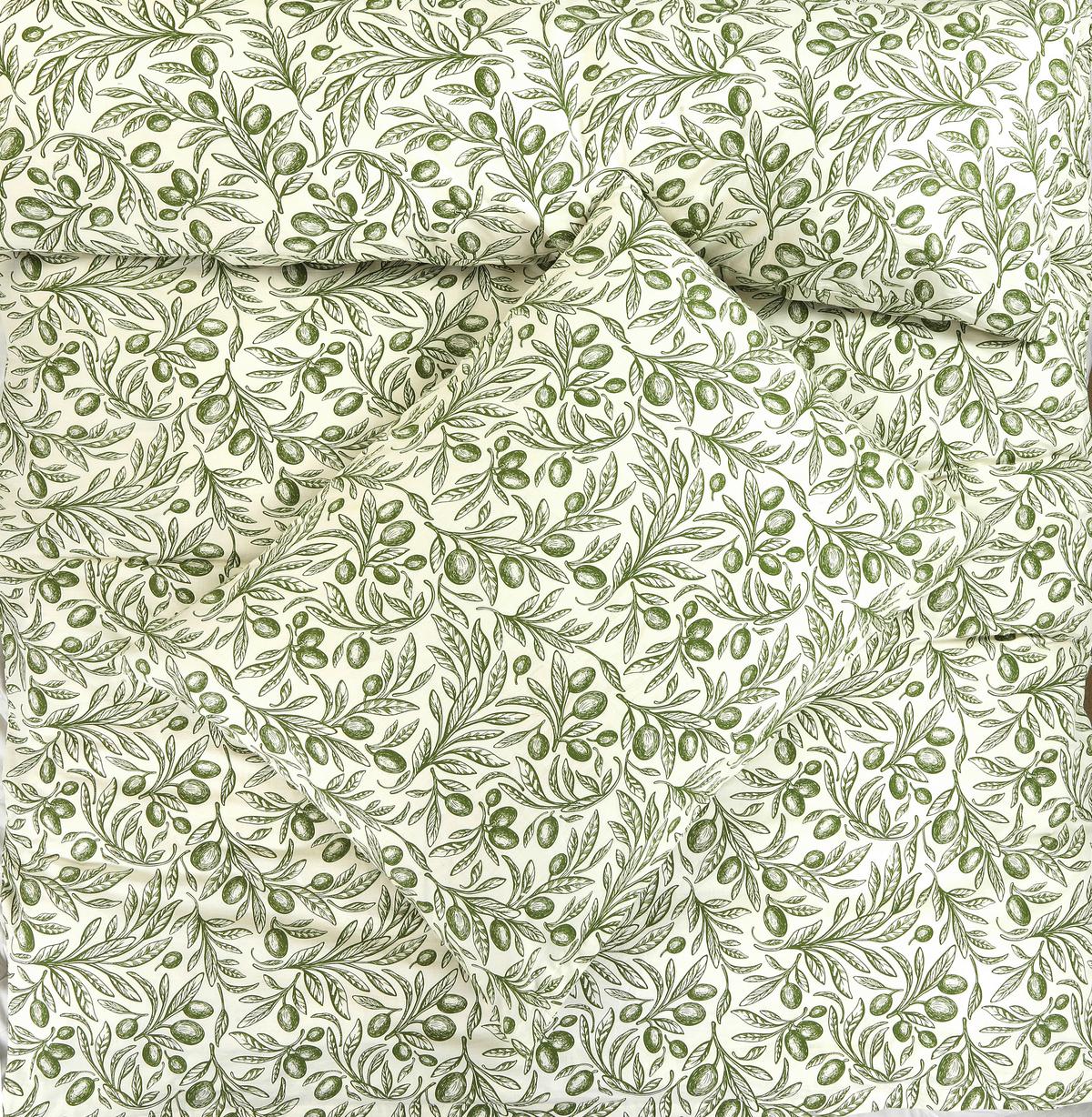 BETTWÄSCHE OLIVES - Weiß/Grün, MODERN, Textil - Luca Bessoni