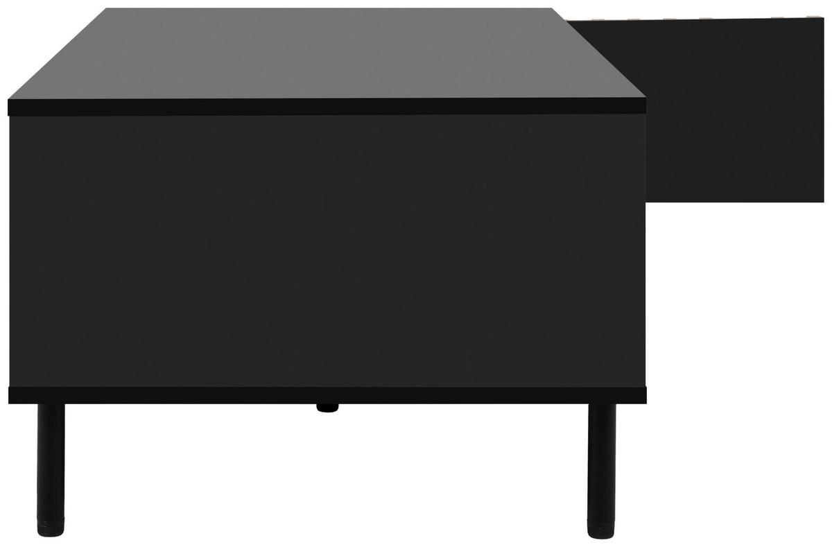 Couchtisch Monza 55a - Schwarz/Eiche Artisan, Design, Holzwerkstoff/Metall (110,5/67/47cm) - Livetastic