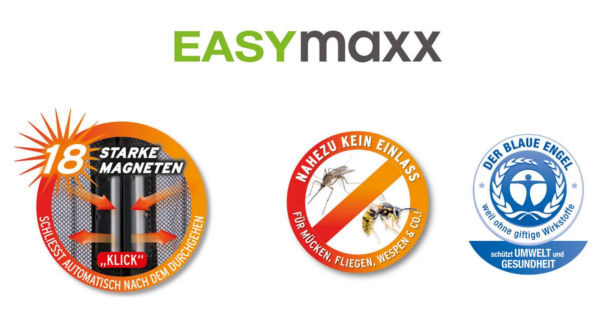 Moskitonetz Easymaxx Magic Klick Mit Magnetverschluss - Schwarz, Basics, Kunststoff (90/210cm) - TV - Unser Original