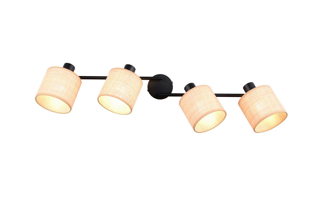 Strahler Aimee Naturfarben Schwarz B: 87,5 cm - Schwarz/Naturfarben, Natur, Textil/Metall (87,5/25/13cm)